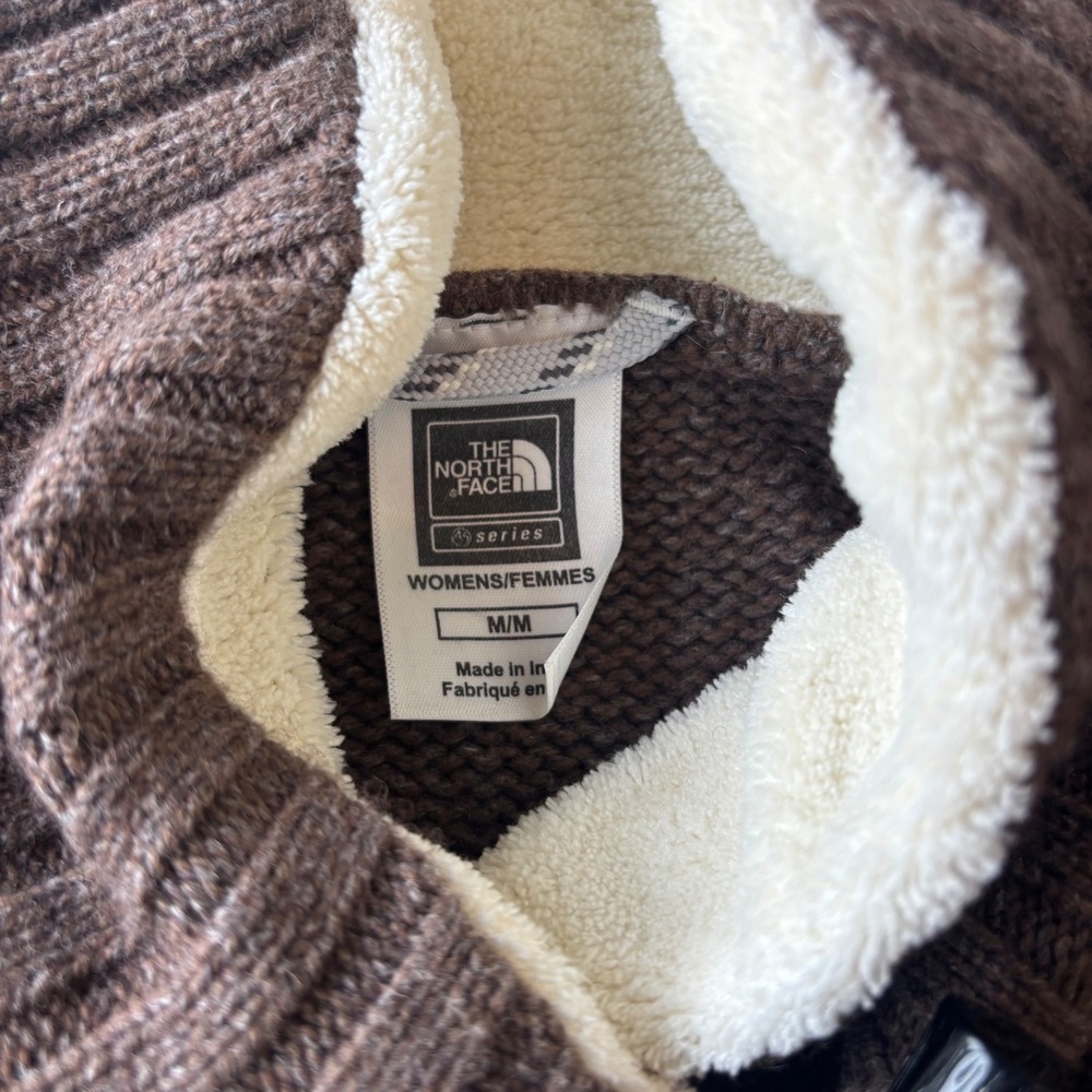 The North Face Womens Brown Fair Isle‎ Toggle Shawl Neck Wool Blend Sweater M - Picture 5 of 12